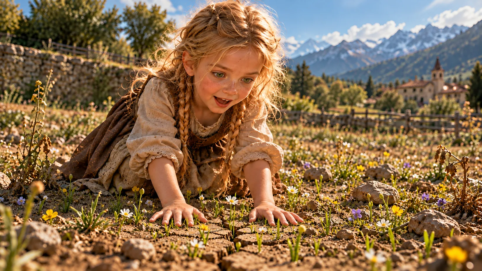 Una bambina fa sbocciare i fiori a Valdara